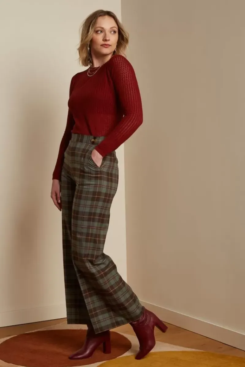 King Louie Tops & Shirts<Agnes Ajour Top Cottonclub Brique Red