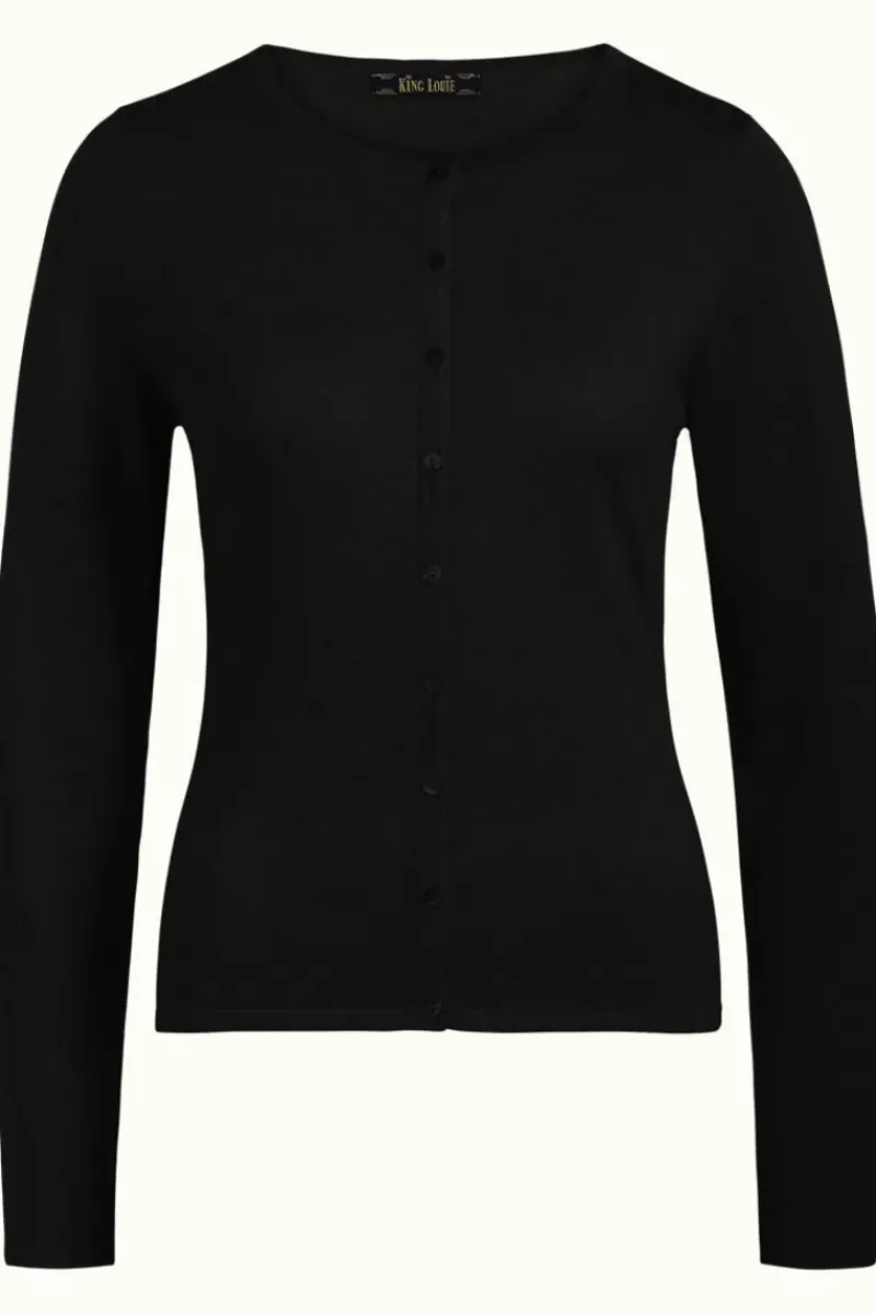 King Louie Vesten<Cardi Roundneck Cocoon Black