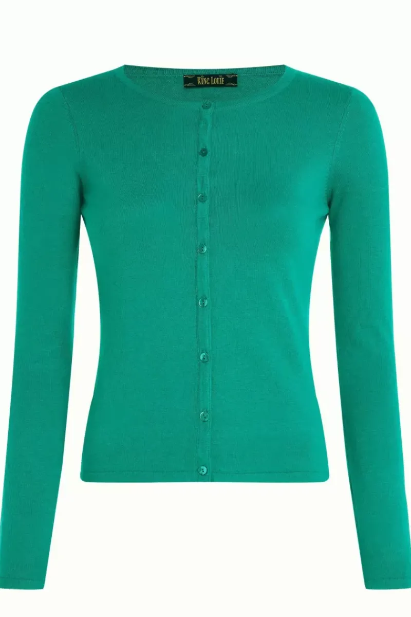 King Louie Vesten<Cardi Roundneck Cocoon Aqua Green