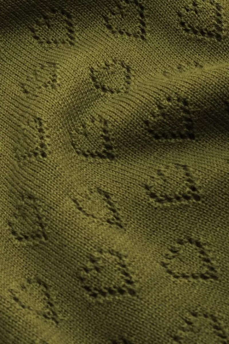 King Louie Vesten<Cardi V Heart Ajour Bci Olive Green