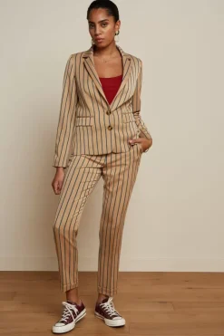 King Louie Broeken<Ann Pants Cubano Stripe Latte