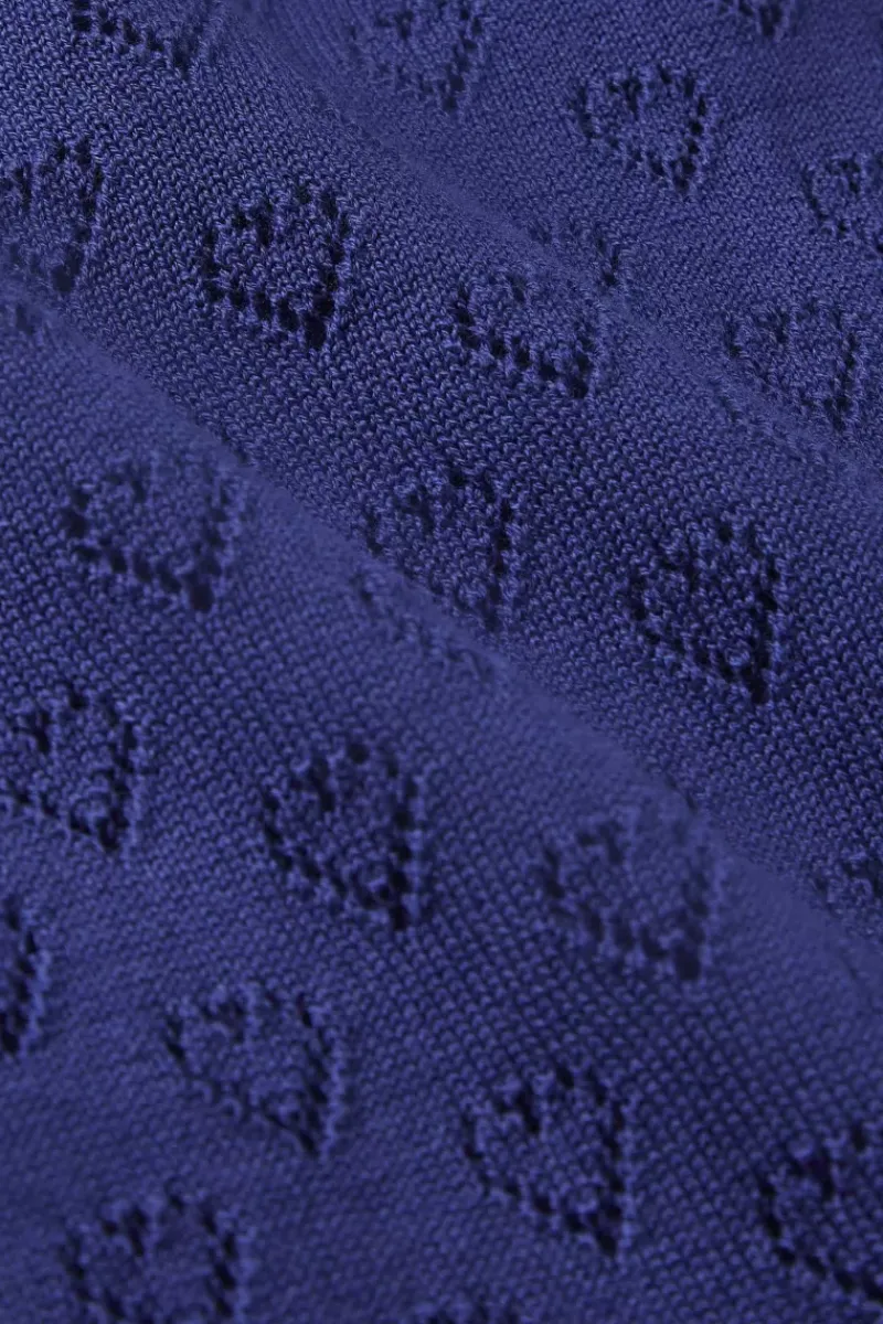 King Louie Tops & Shirts<Bella Knit Top Heart Ajour Dazzling Blue