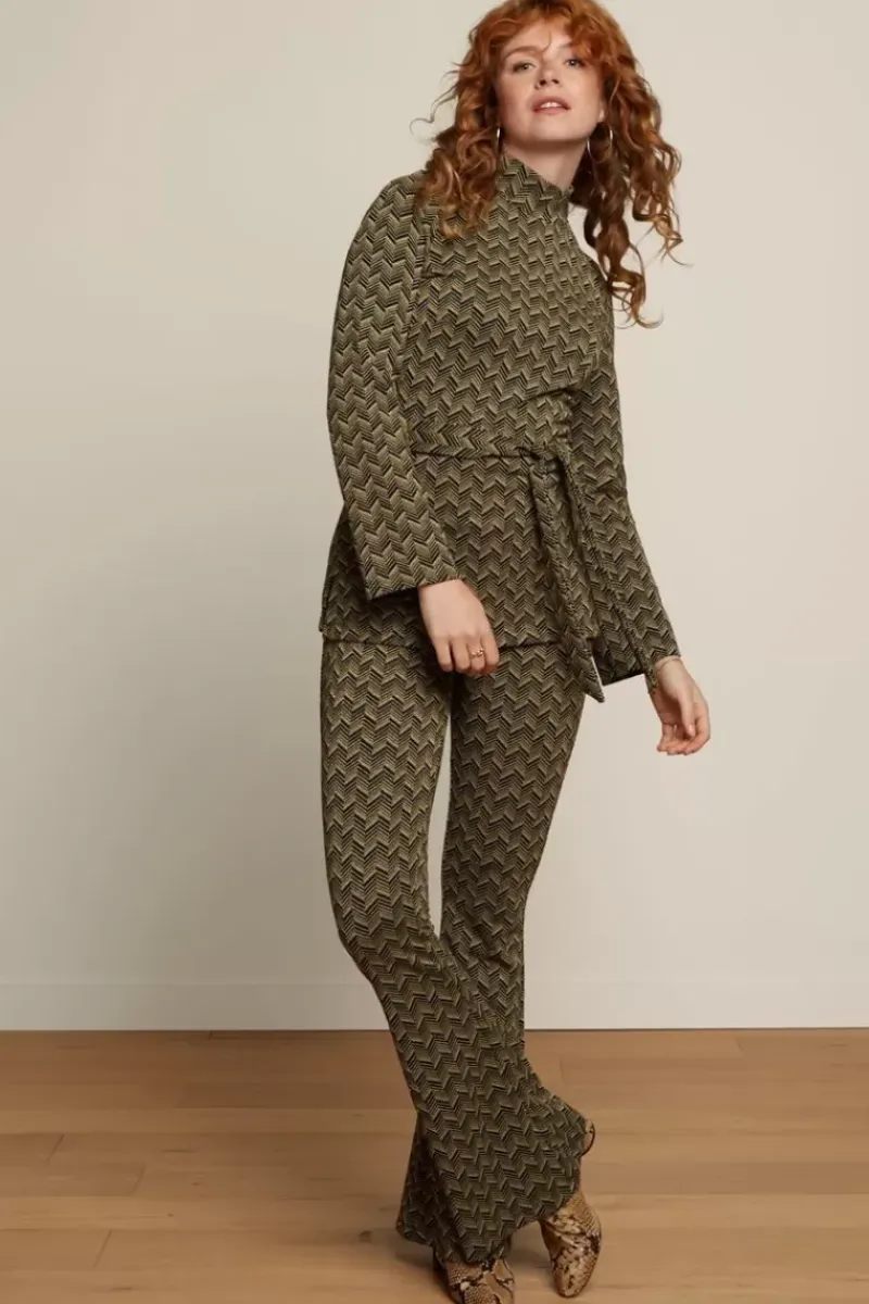 King Louie Broeken<Border Flared Pants Facet Black
