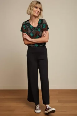 King Louie Broeken<Border Palazzo Pants Milano Crepe Black