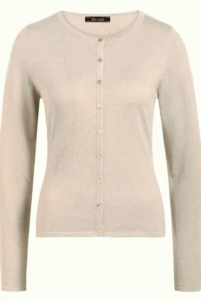 King Louie Vesten<Cardi Roundneck Cocoon Cream