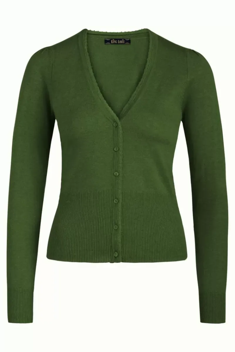 King Louie Vesten<Cardi V Cocoon Kale Green