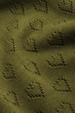 King Louie Vesten<Cardi V Heart Ajour Bci Olive Green