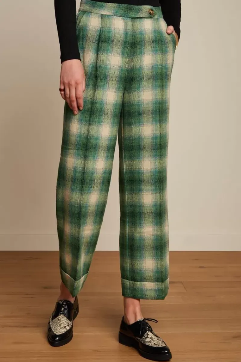 King Louie Broeken<Celia Pants Cruz Check Pine Green
