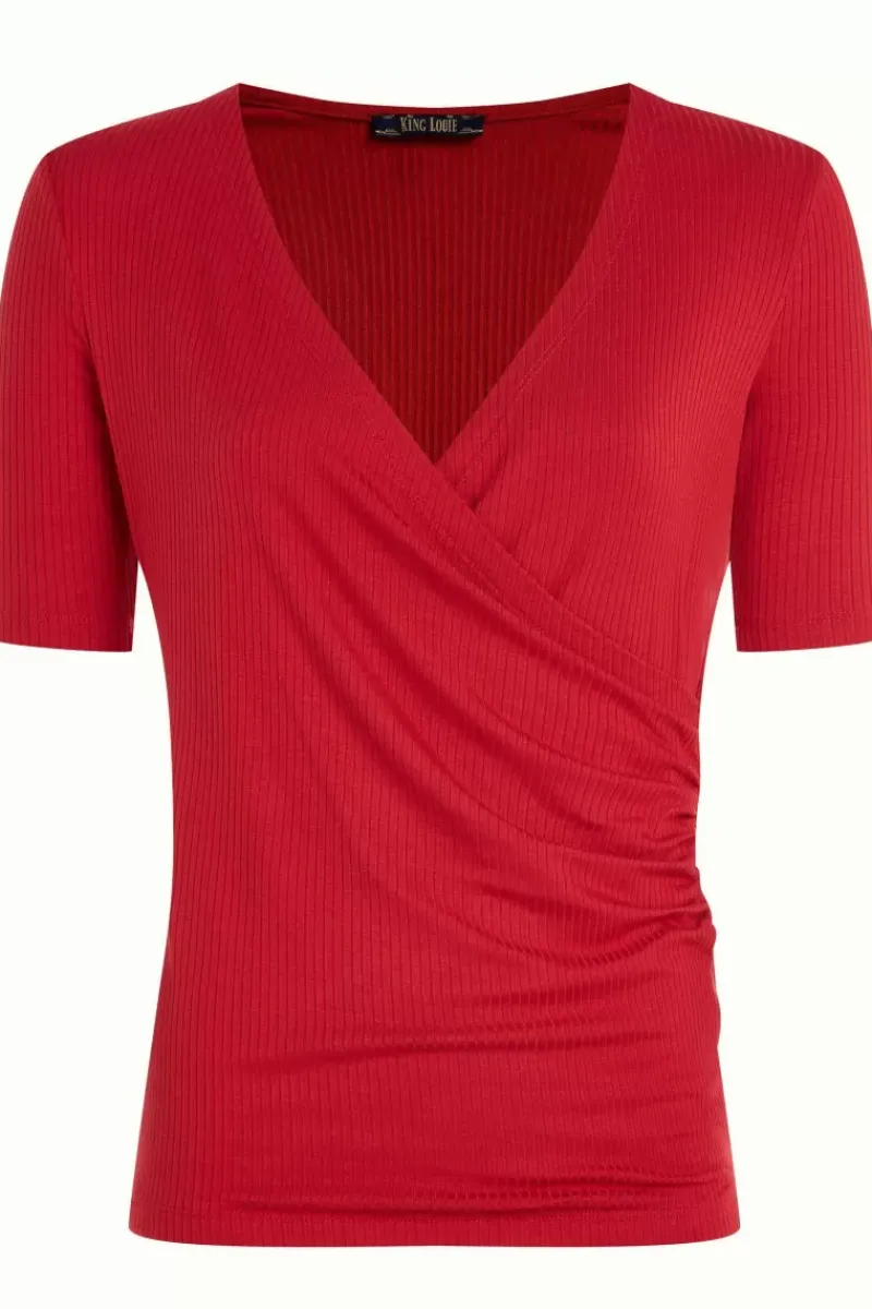 King Louie Tops & Shirts<Cross Top Uni Rib Ruby Red