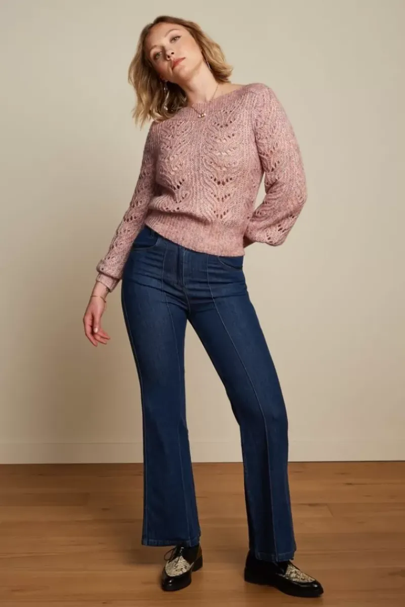 King Louie Broeken<Ella Pintuck Pants Golden Denim Indigo Blue