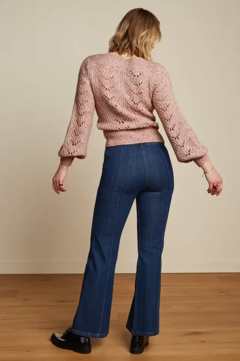 King Louie Broeken<Ella Pintuck Pants Golden Denim Indigo Blue