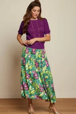 King Louie Rokken<Emma Maxi Skirt Guava Smoke Green