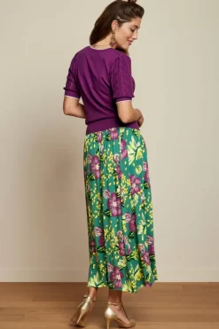 King Louie Rokken<Emma Maxi Skirt Guava Smoke Green