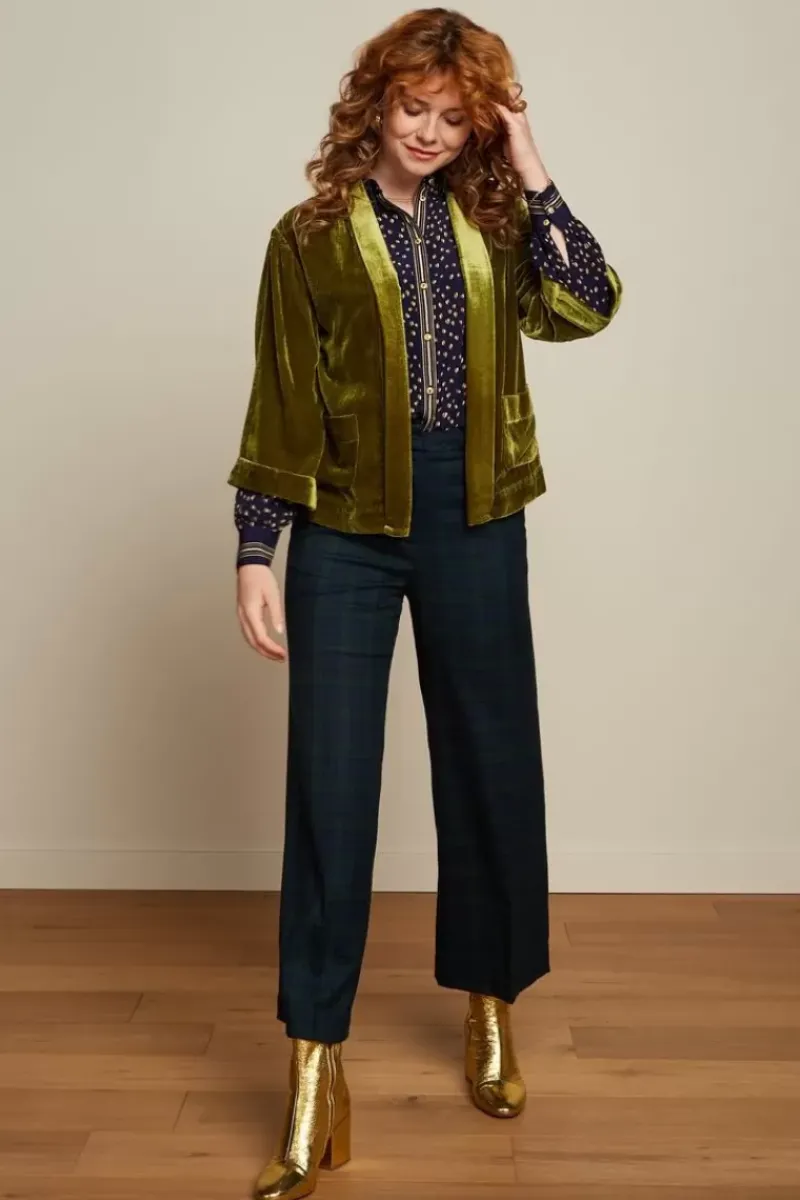 King Louie Broeken<Federica Pants Ricco Check Blue