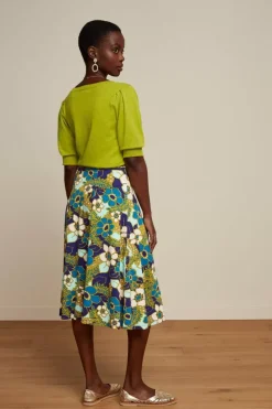 King Louie Rokken<Judy Midi Skirt Selena Deep Blue