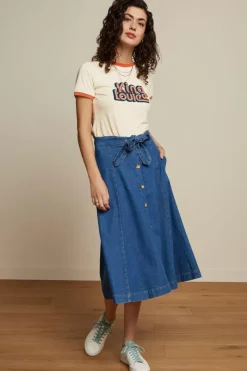King Louie Rokken<Judy Skirt Chambray Denim Blue