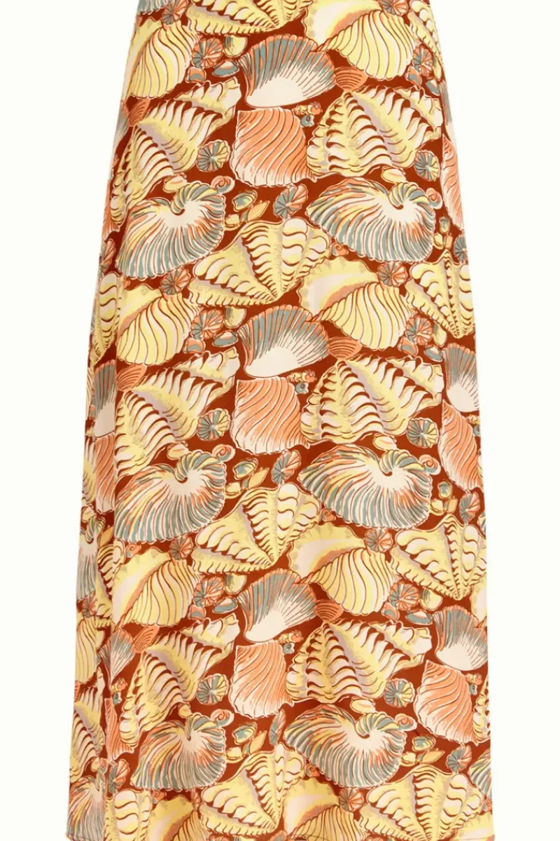 King Louie Rokken<Juno Midi Skirt Neptuno Cognac Orange