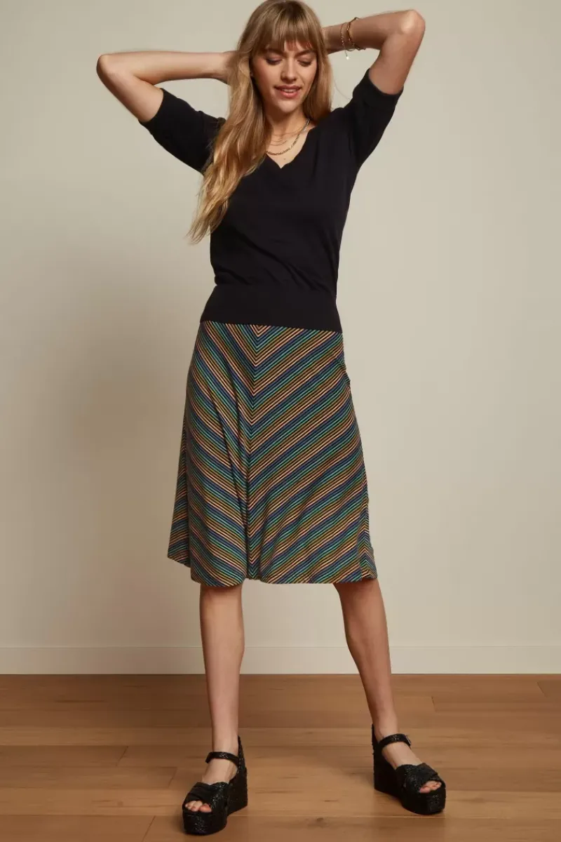 King Louie Rokken<Juno Skirt Mariani Stripe Black