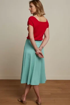 King Louie Rokken<Juno Skirt Milano Crepe Dusty Turquoise
