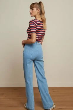 King Louie Tops & Shirts<Lily Top Ocra Stripe Poppy Red