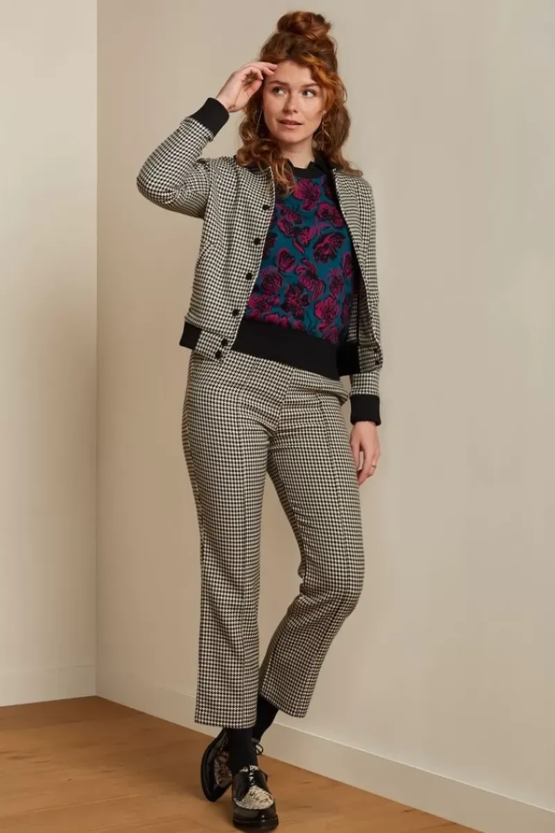 King Louie Broeken<Luz Pintuck Pants Pied-De-Poule Black