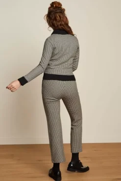 King Louie Broeken<Luz Pintuck Pants Pied-De-Poule Black