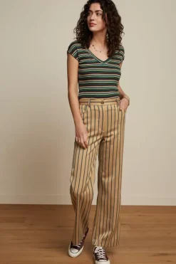 King Louie Broeken<Marcie Pants Cubano Stripe Latte