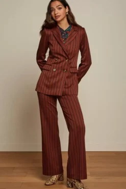 King Louie Broeken<Marcie Pants Cubano Stripe Patina Brown