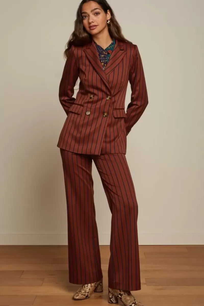 King Louie Broeken<Marcie Pants Cubano Stripe Patina Brown