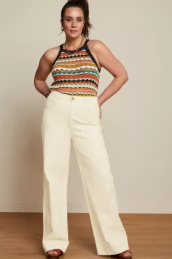 King Louie Broeken<Marcie Pants Safari Denim Ivory