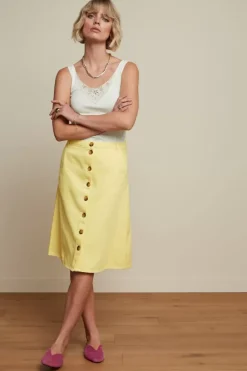 King Louie Rokken<Marie Skirt Garment Dye Lemonade Yellow
