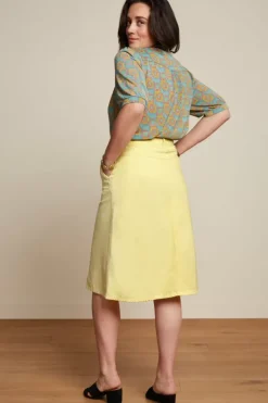 King Louie Rokken<Marie Skirt Garment Dye Lemonade Yellow