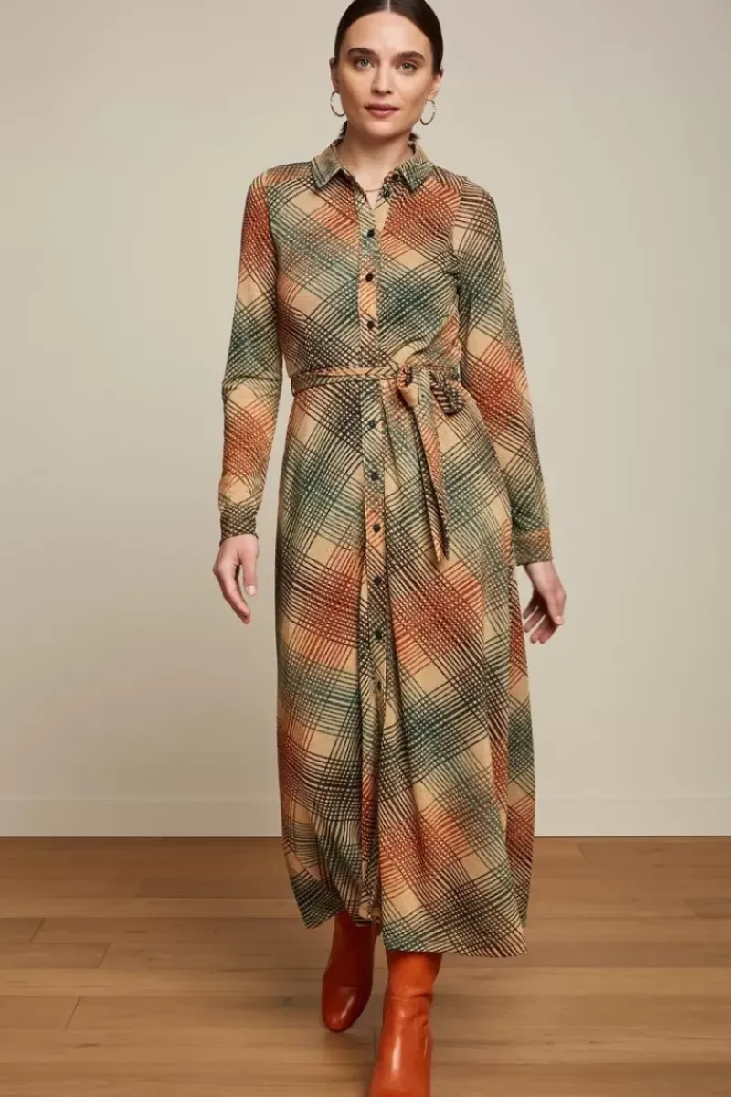 King Louie Jurken<Olive Midi Dress Motion Marzipan