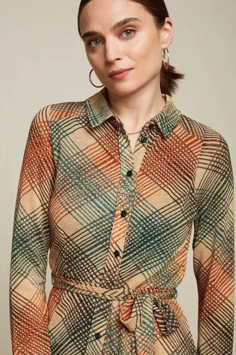 King Louie Jurken<Olive Midi Dress Motion Marzipan
