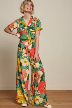 King Louie Broeken<Palazzo Pants La Monia Dusty Turquoise