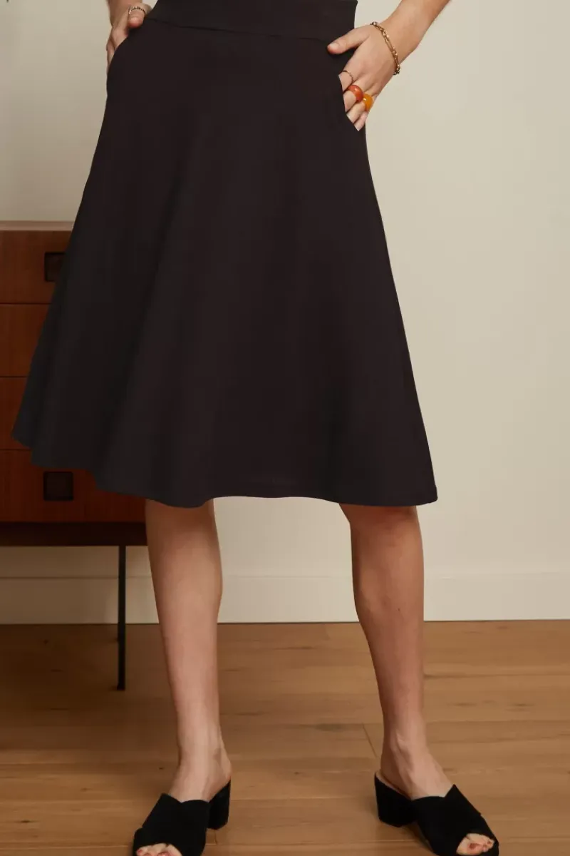 King Louie Rokken<Sofia Midi Skirt Milano Crepe Black