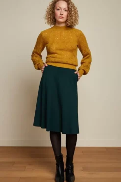 King Louie Rokken<Sofia Midi Skirt Milano Crepe Sycamore Green