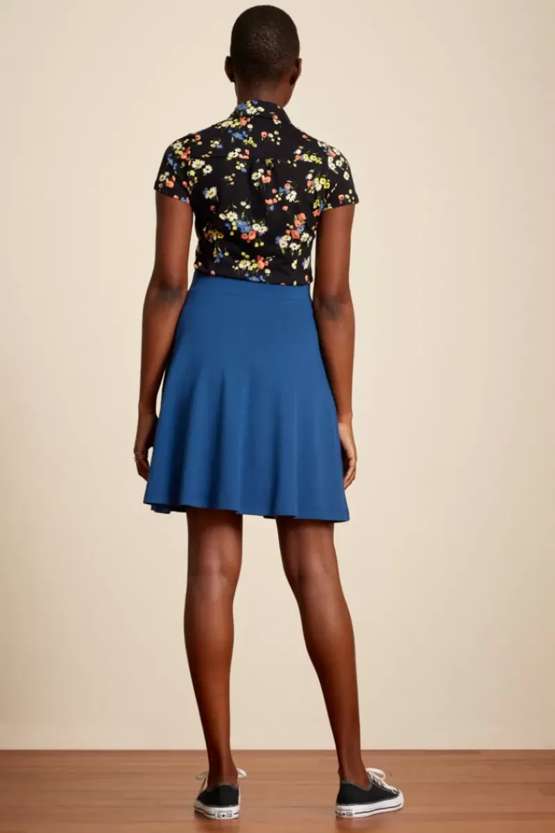 King Louie Rokken<Sofia Skirt Milano Crepe Blue Dawn