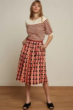King Louie Rokken<Suzette Pleat Skirt Rapezzi Black