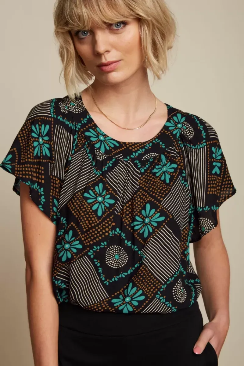 King Louie Blouses<Talia Top Carucci Black