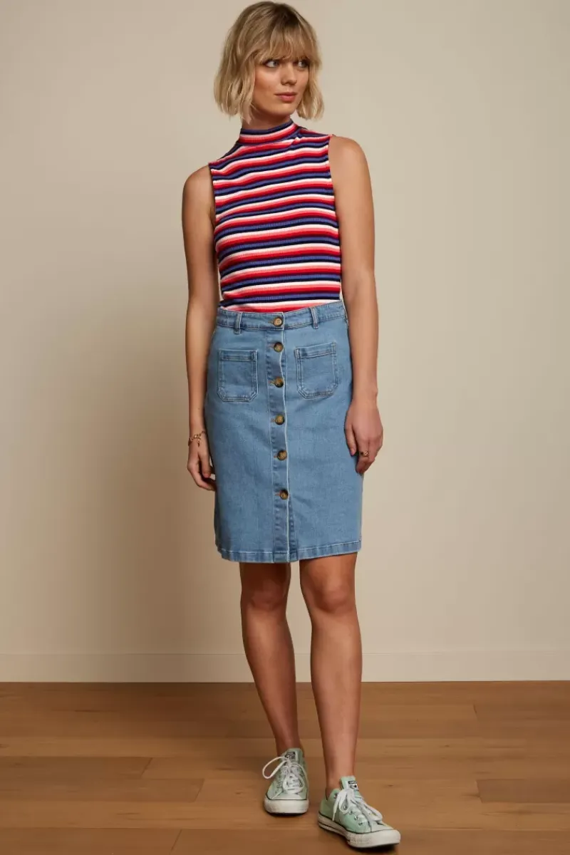 King Louie Tops & Shirts<Turtle Top Ocra Stripe Poppy Red