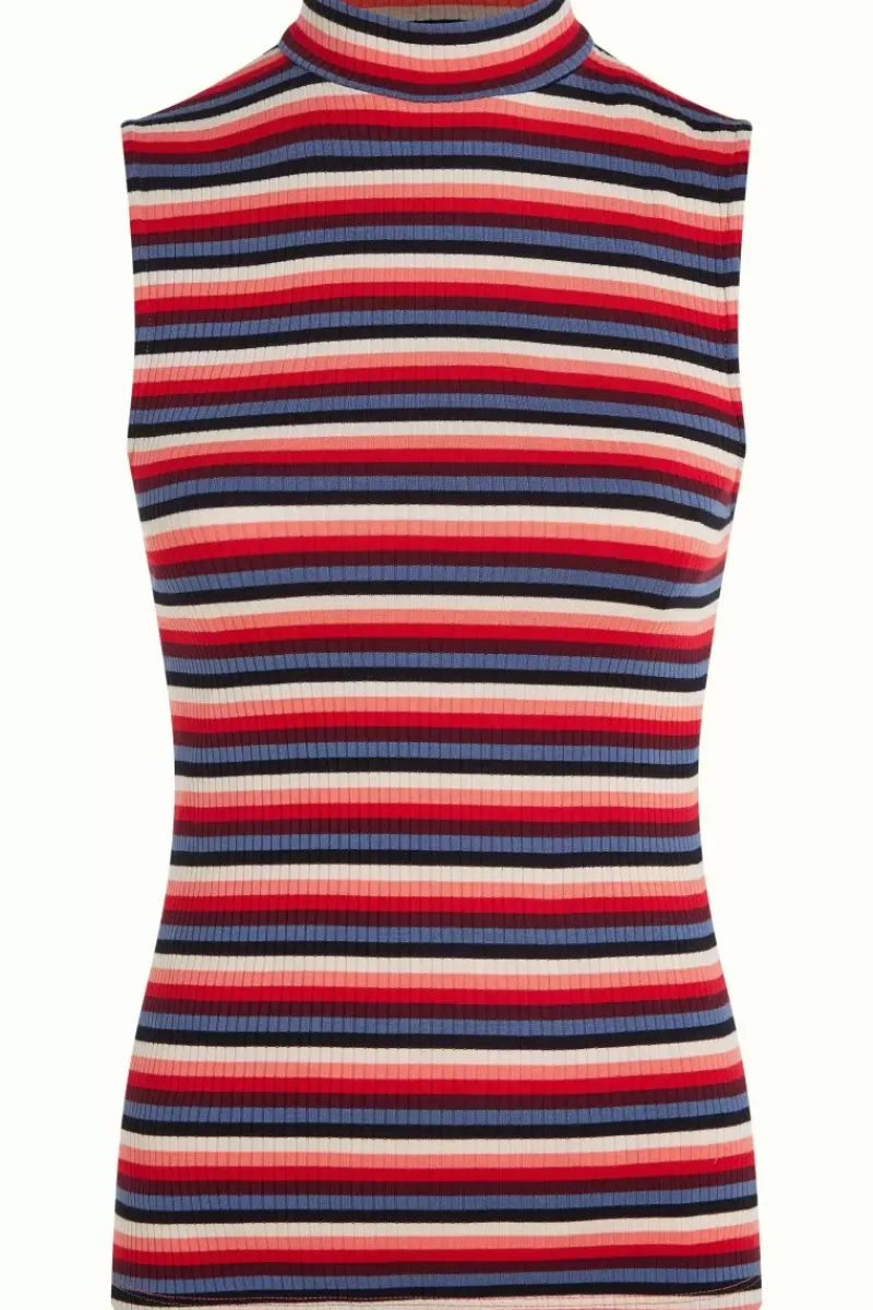 King Louie Tops & Shirts<Turtle Top Ocra Stripe Poppy Red