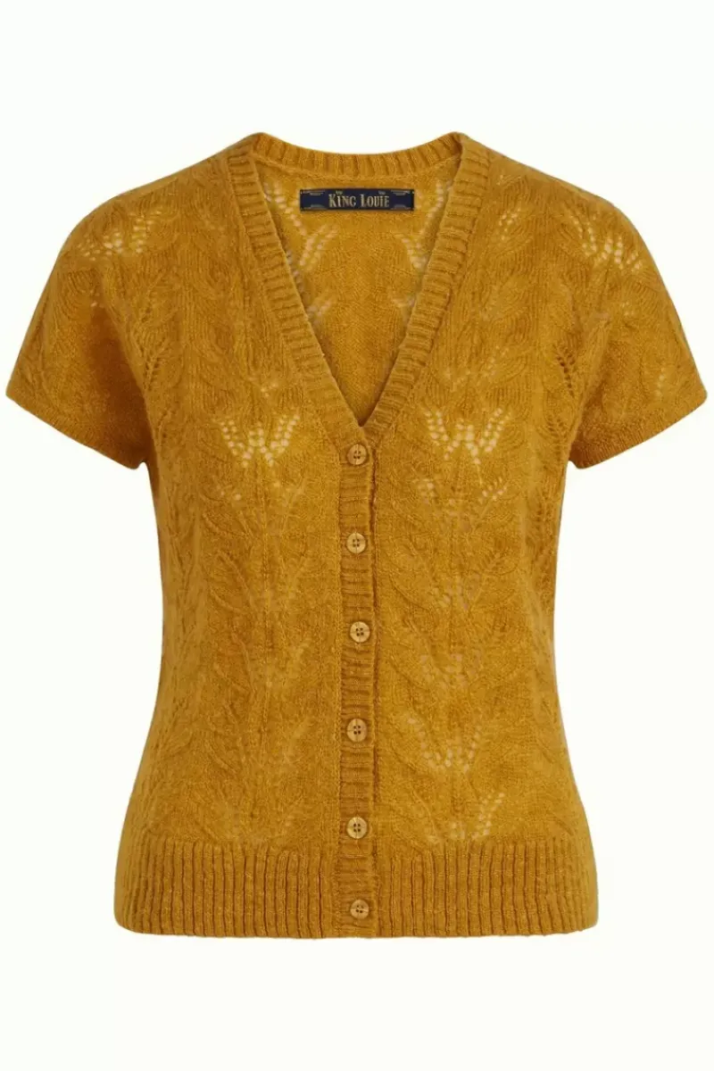 King Louie Vesten<V Button Top Farfalle Sunset Yellow